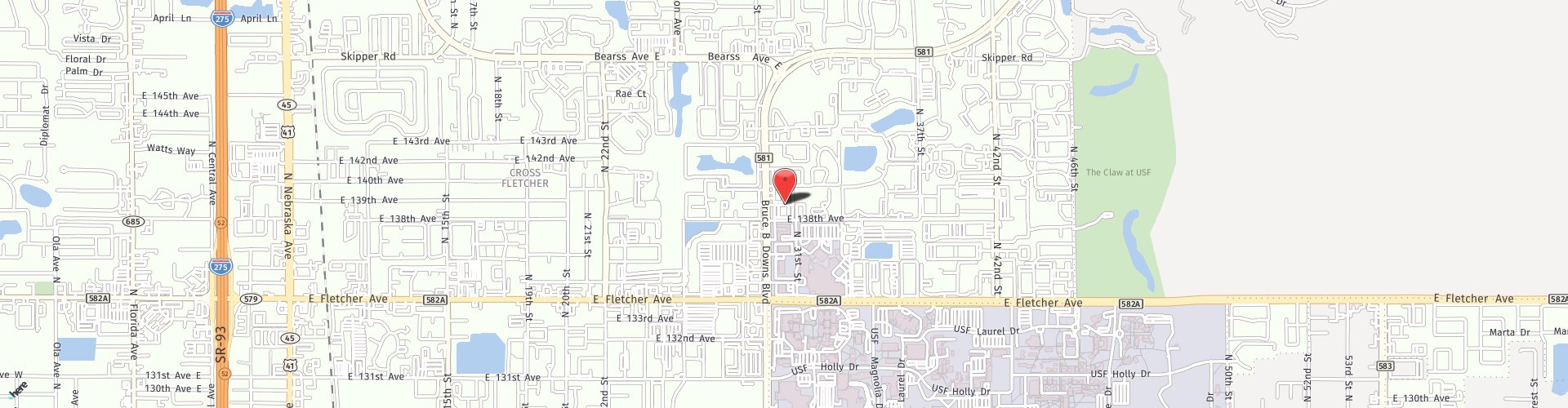 Location Map: 13801 Bruce B. Downs Blvd. Tampa, FL 33613