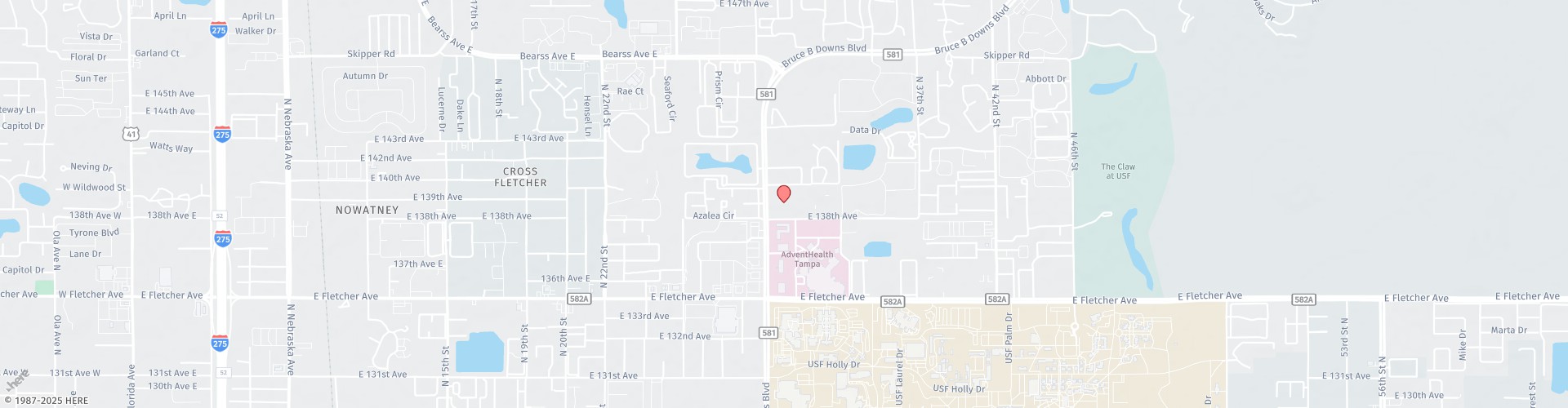 Location Map: 13801 Bruce B. Downs Blvd. Tampa, FL 33613