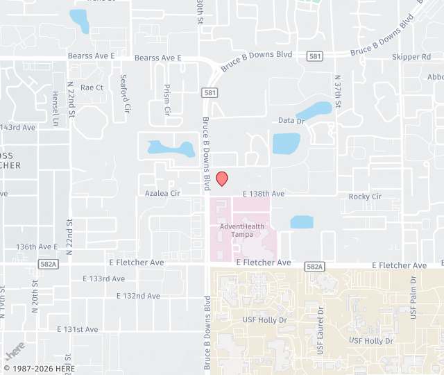 Location Map: 13801 Bruce B Downs Boulevard, Suite 403 Tampa, FL 33613